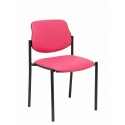 Silla fija Villalgordo similpiel rosa chasis negro