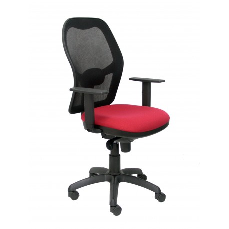 Silla Jorquera malla negra asiento bali granate