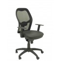 Silla Jorquera malla negra asiento similpiel negro