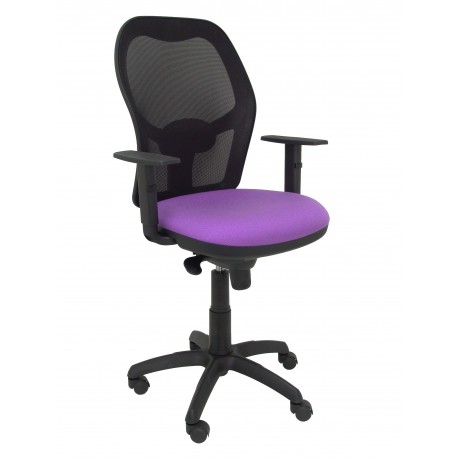 Silla Jorquera malla negra asiento bali lila