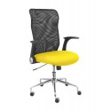 Silla Minaya respaldo malla negro asiento bali amarillo