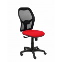 Silla Alocén malla negra asiento bali rojo