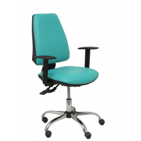 Silla Elche S 24 horas similpiel verde turquesa