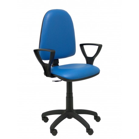 Silla Ayna similpiel azul con brazos