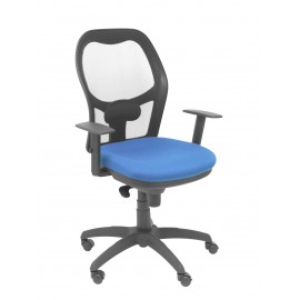 Silla Jorquera malla negra asiento bali azul marino