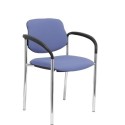 Silla fija Villalgordo bali azul claro chasis cromo con brazos