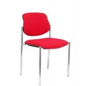 Silla fija Villalgordo bali rojo chasis cromo