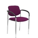 Silla fija Villalgordo bali morado chasis cromo con brazos