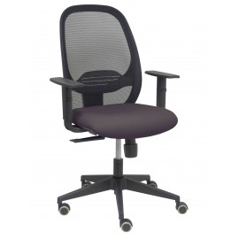 Silla Cilanco negra malla negra asiento bali gris oscuro brazo regulable