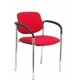 Silla fija Villalgordo bali rojo chasis cromo con brazos