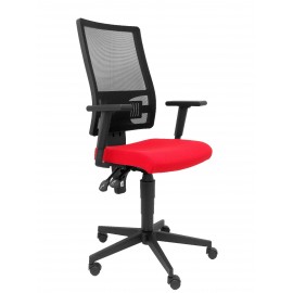 Silla Povedilla respaldo malla negro asiento bali rojo