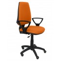 Silla Elche CP bali naranja brazos fijos ruedas de parquet