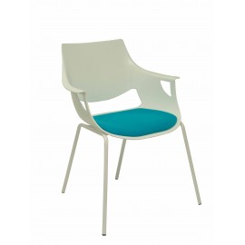 Pack 3 sillas Saceruela carcasa blanca asiento azul