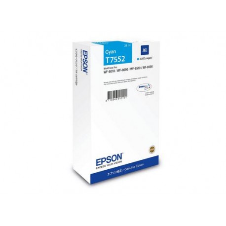 Epson C13T75524N cartucho de tinta 1 pieza(s) Compatible Alto rendimiento (XL) Cian