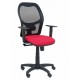 Silla Alocén malla negra asiento bali rojo brazos regulables