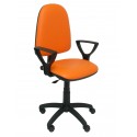 Silla Ayna similpiel naranja con brazos