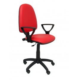 Silla Ayna similpiel rojo con brazos