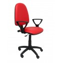 Silla Ayna similpiel rojo con brazos