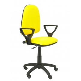 Silla Ayna similpiel amarillo con brazos