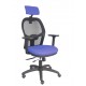 Silla Jorquera traslack malla negra asiento bali azul brazos 3D cabecero regulable