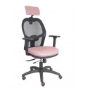 Silla Jorquera traslack malla negra asiento bali rosa brazos 3D cabecero regulable