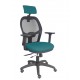 Silla Jorquera traslack malla negra asiento bali verde brazos 3D cabecero regulable