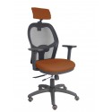 Silla Jorquera traslack malla negra asiento bali marrón brazos 3D cabecero regulable