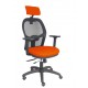 Silla Jorquera traslack malla negra asiento bali naranja brazos 3D cabecero regulable