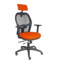 Silla Jorquera traslack malla negra asiento bali naranja brazos 3D cabecero regulable