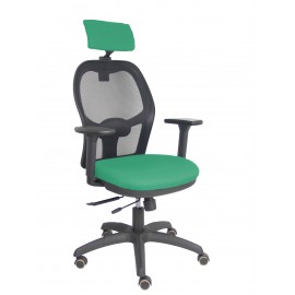 Silla Jorquera traslack malla negra asiento bali verde brazos 3D cabecero regulable