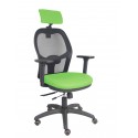 Silla Jorquera traslack malla negra asiento bali pistacho brazos 3D cabecero regulable