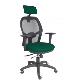 Silla Jorquera traslack malla negra asiento bali verde brazos 3D cabecero regulable