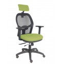 Silla Jorquera traslack malla negra asiento bali verde brazos 3D cabecero regulable