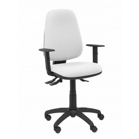 Silla Sierra S bali blanco con brazos regulables base poliamida negra