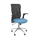 Silla Minaya respaldo malla negro asiento bali azul claro