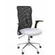 Silla Minaya respaldo malla negro asiento bali blanco