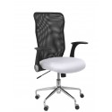 Silla Minaya respaldo malla negro asiento bali blanco