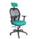 Silla Jorquera traslack malla negra asiento bali turquesa brazos 3D cabecero regulable