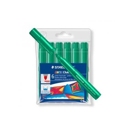 B. 6 ROTULAD. STAEDTLER NORIS JUMBO 340 VERDE