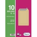 SAM - BOLSA SAM 184x261 KRAFT 80g PAQ.10 - Pack de 25 unidades - PQ.10  K6