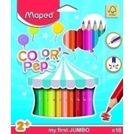 LAPICES COLOR MAPED COLOR PEPS JUMBO 18 - Pack de 12 unidades