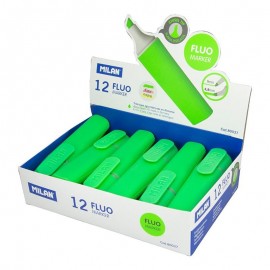 MILAN MARCADOR FLUORESCENTE FLUO VERDE PUNTA BISELADA -12UD-