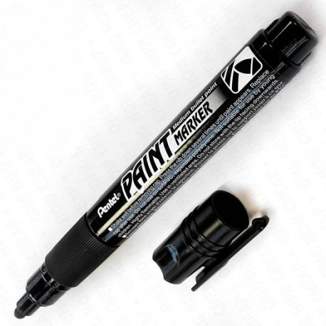 PENTEL PAINT MARKER MARCADOR PERMANENTE PUNTA CONICA NEGRO -12U-