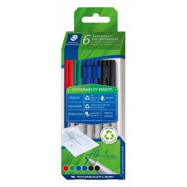 STAEDTLER ROTULADOR NO PERMANENTE LUMOCOLOR ECO+ EDITION 318 F 0,6MM ESTUCHE 6 C/SURTIDOS