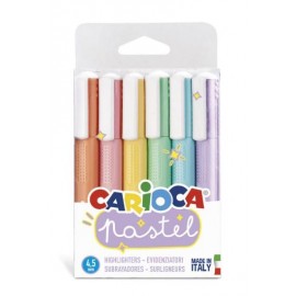 CARIOCA MARCADOR PASTEL PUNTA BISELADA COLORES - BOLSA PVC DE 6