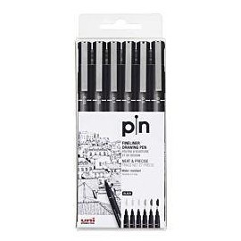 UNIBALL ESTUCHE MARCADOR PERMANENTE NEGRO PIN-200(S)/6P CALIBRADOS -6U-