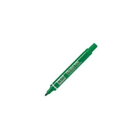 PENTEL PEN N50-BE MARCADOR PERMANENTE CUERPO ALUMINIO VERDE Y PUNTA MEDIA CONICA -12U-