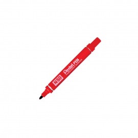 PENTEL PEN N50-BE MARCADOR PERMANENTE CUERPO ALUMINIO ROJO Y PUNTA MEDIA CONICA -12U-