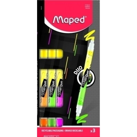 ROTUL. FLUOR MAPED DUO B/3 - Pack de 12 unidades