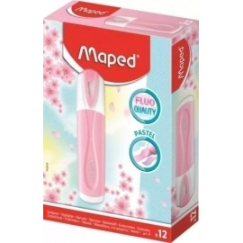 ROTUL. FLUOR MAPED PEPS PASTEL ROSA - Pack de 12 unidades